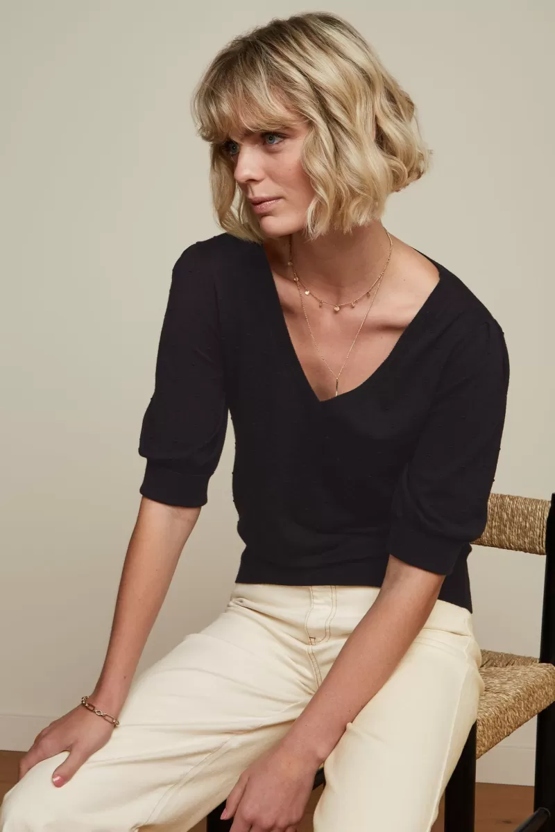 Vrouw King Louie Tops & Shirts-Agnes V Puff Top Droplet