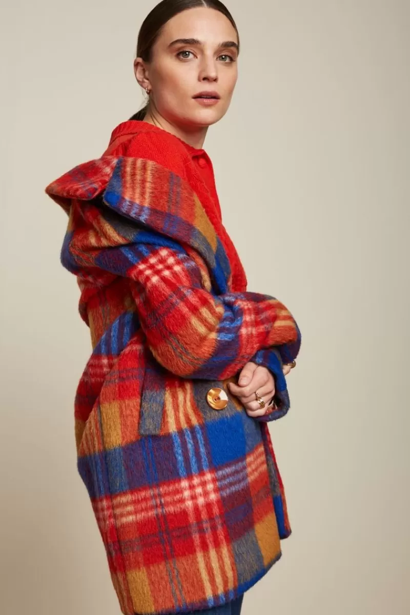 Vrouw King Louie Jassen & Blazers-Amelie Coat Hutton Check