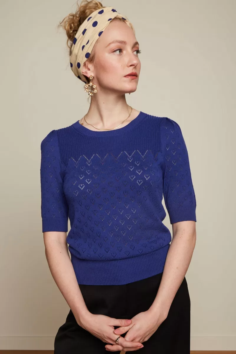 Vrouw King Louie Tops & Shirts-Bella Knit Top Heart Ajour