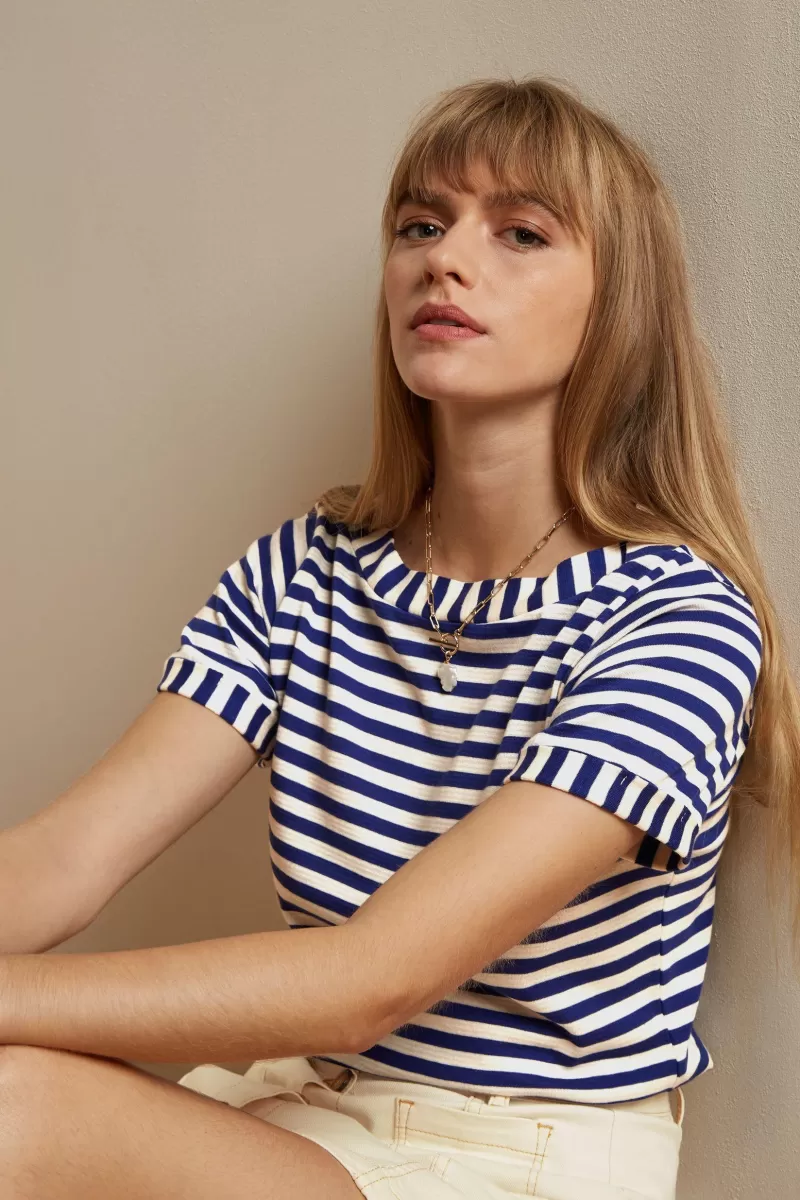 Vrouw King Louie Tops & Shirts-Boatneck Top Chopito Stripe