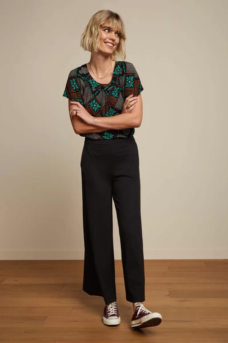 Vrouw King Louie Broeken-Border Palazzo Pants Milano Crepe