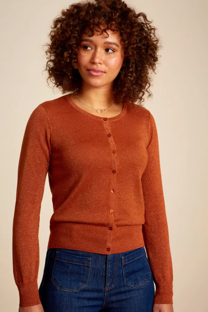 Vrouw King Louie Vesten-Cardi Roundneck Organic Lapis