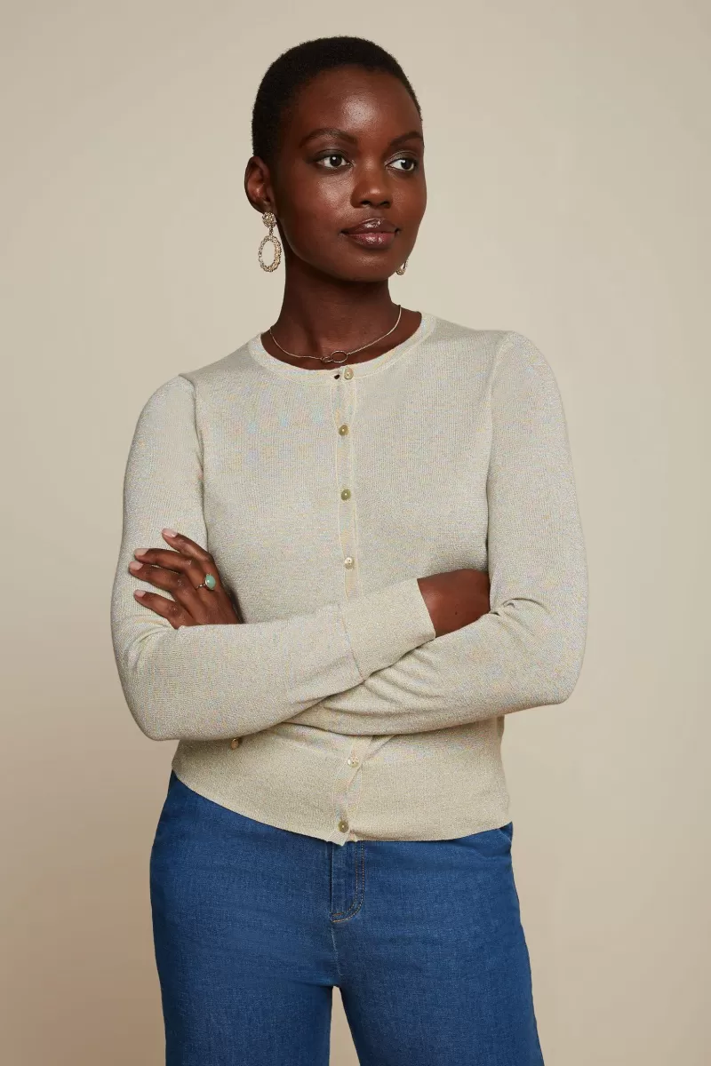 Vrouw King Louie Vesten-Cardi Roundneck Organic Lapis