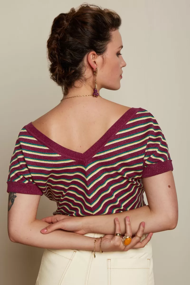 Vrouw King Louie Tops & Shirts-Double V Top Ruiz Stripe