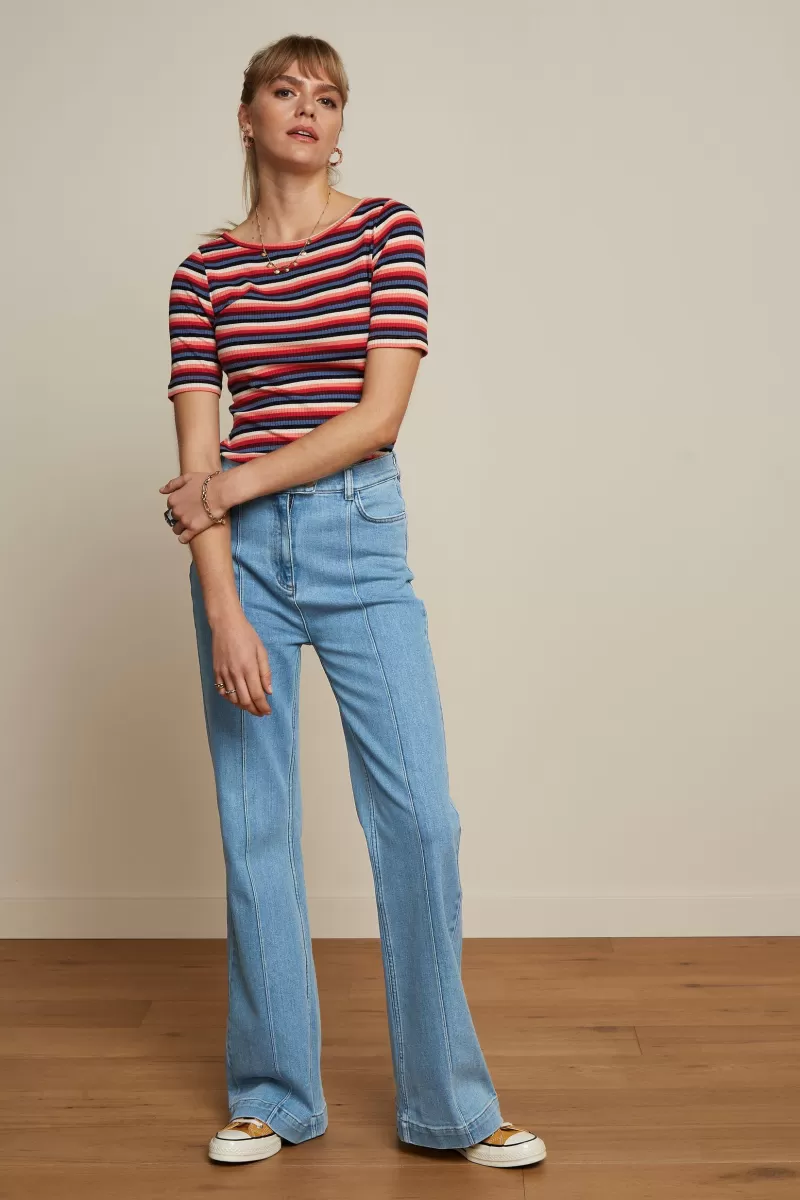 Vrouw King Louie Broeken-Ella Pintuck Pants Strata Denim