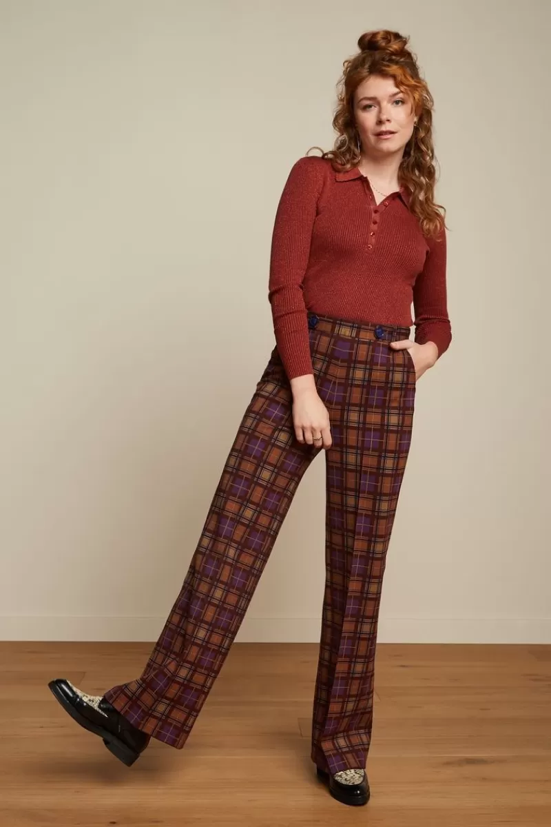 Vrouw King Louie Broeken-Garbo Pintuck Pants Ny Check