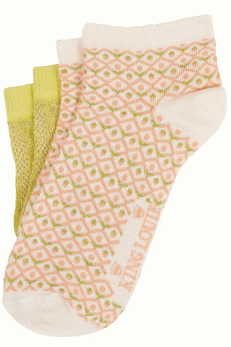 Vrouw King Louie Vintage Accessoires-Half Sock 2-Pack Diamond