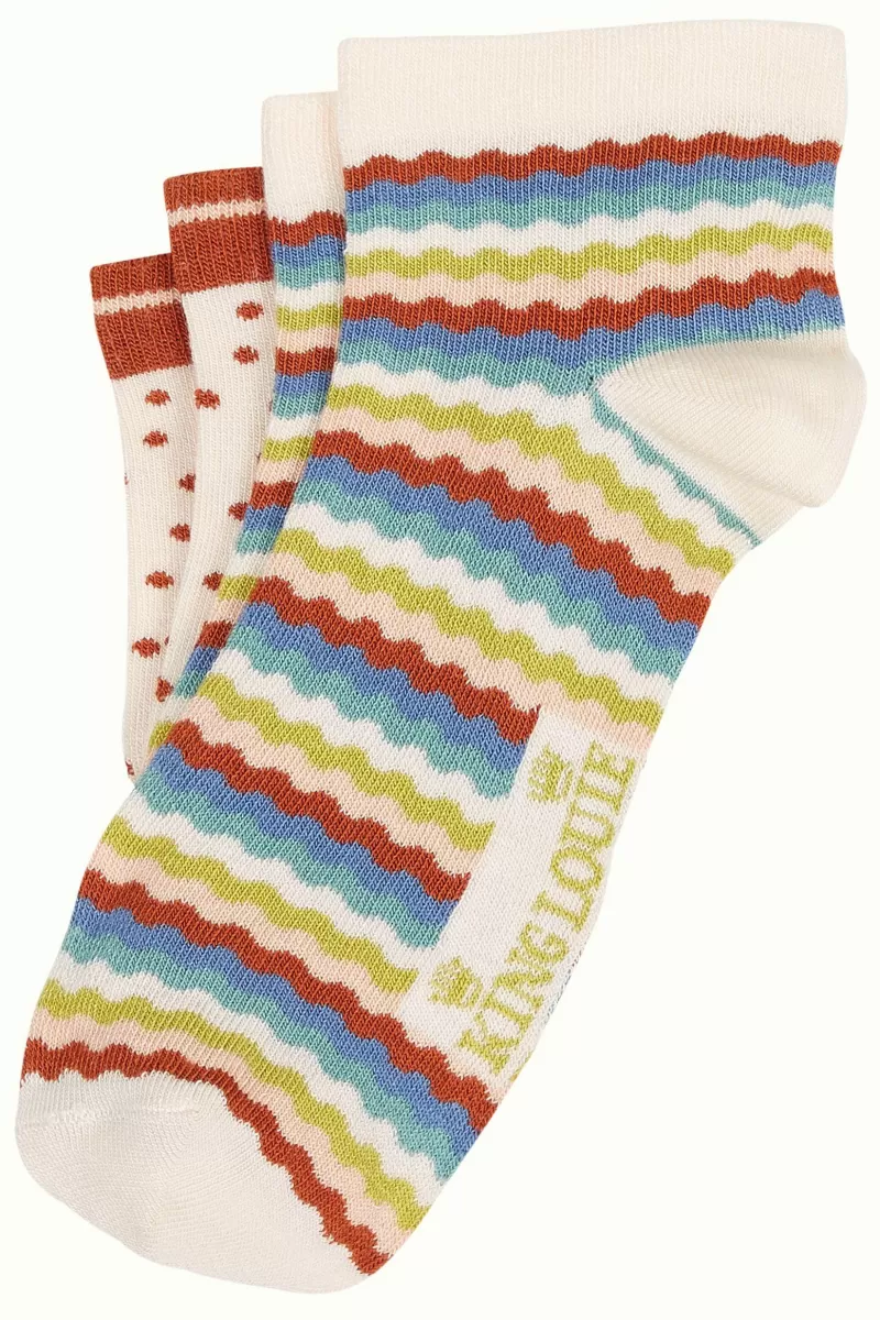 Vrouw King Louie Vintage Accessoires-Half Socks 2-Pack Cocktail