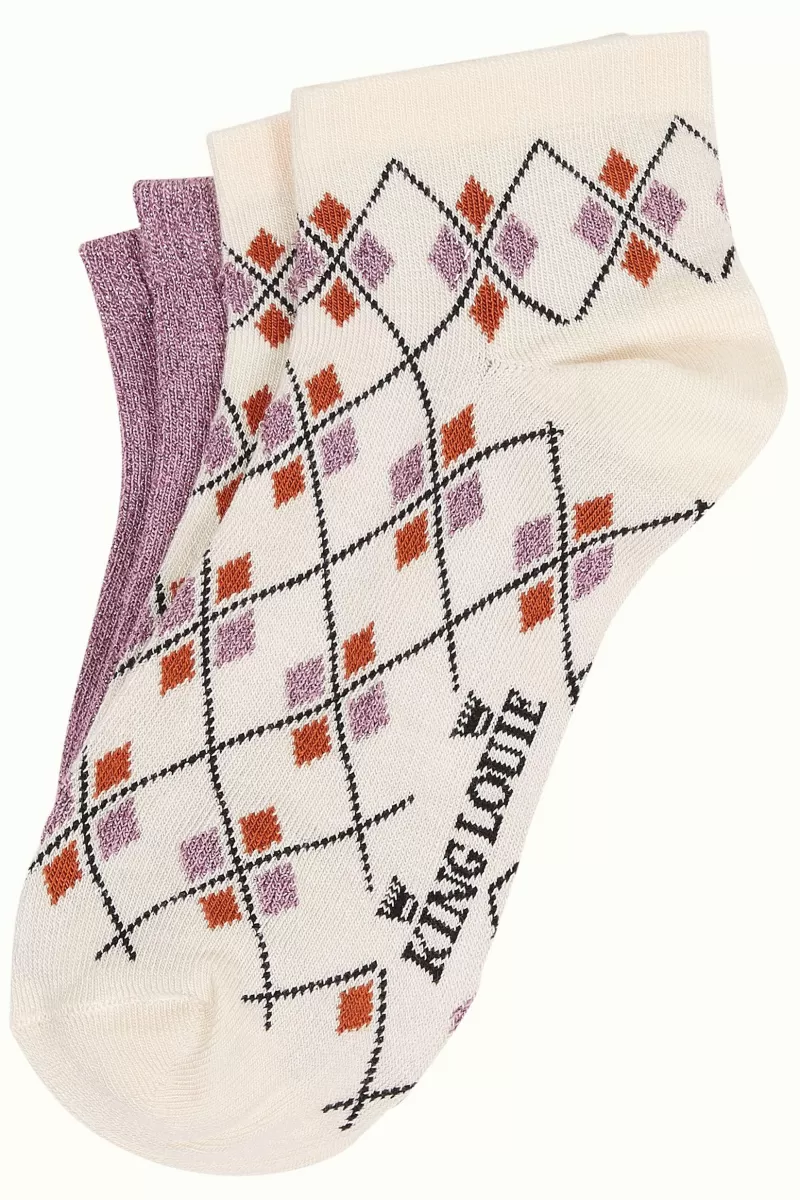 Vrouw King Louie Vintage Accessoires-Half Socks 2-Pack Spade