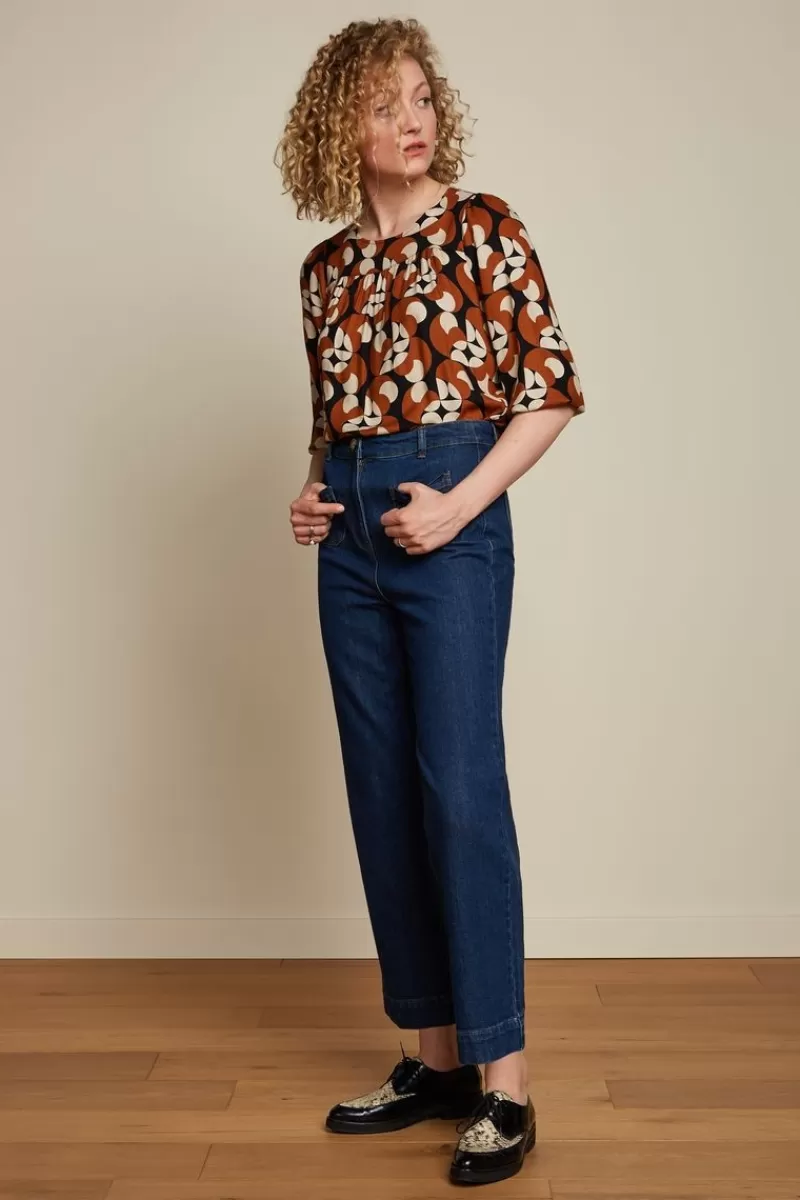 Vrouw King Louie Broeken-High Waisted Pants Golden Denim