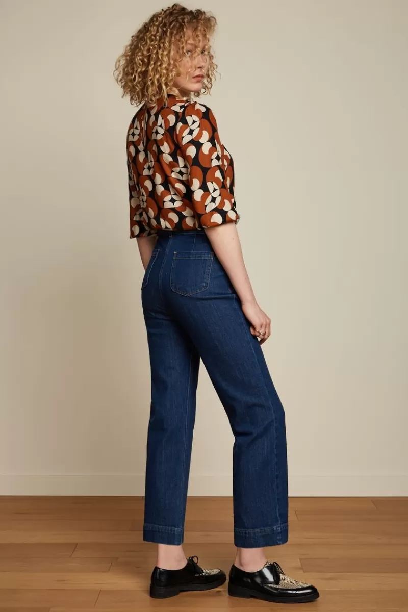 Vrouw King Louie Broeken-High Waisted Pants Golden Denim