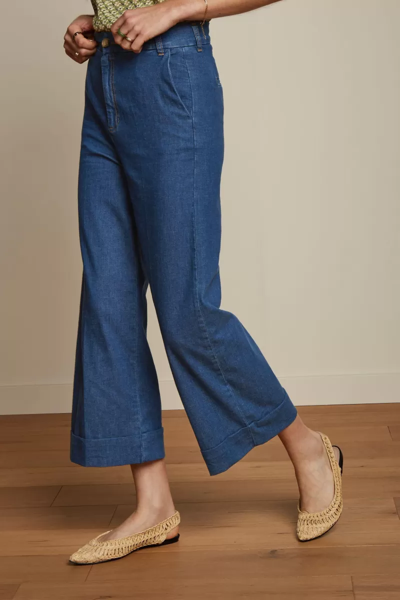 Vrouw King Louie Broeken-Lisa Culotte Chambray