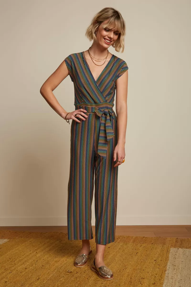 Vrouw King Louie Jumpsuits-Lot Midi Jumpsuit Mariani Stripe