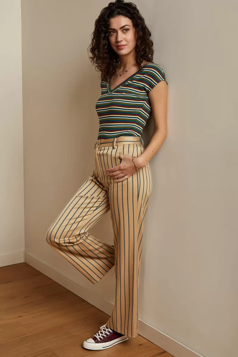 Vrouw King Louie Broeken-Marcie Pants Cubano Stripe