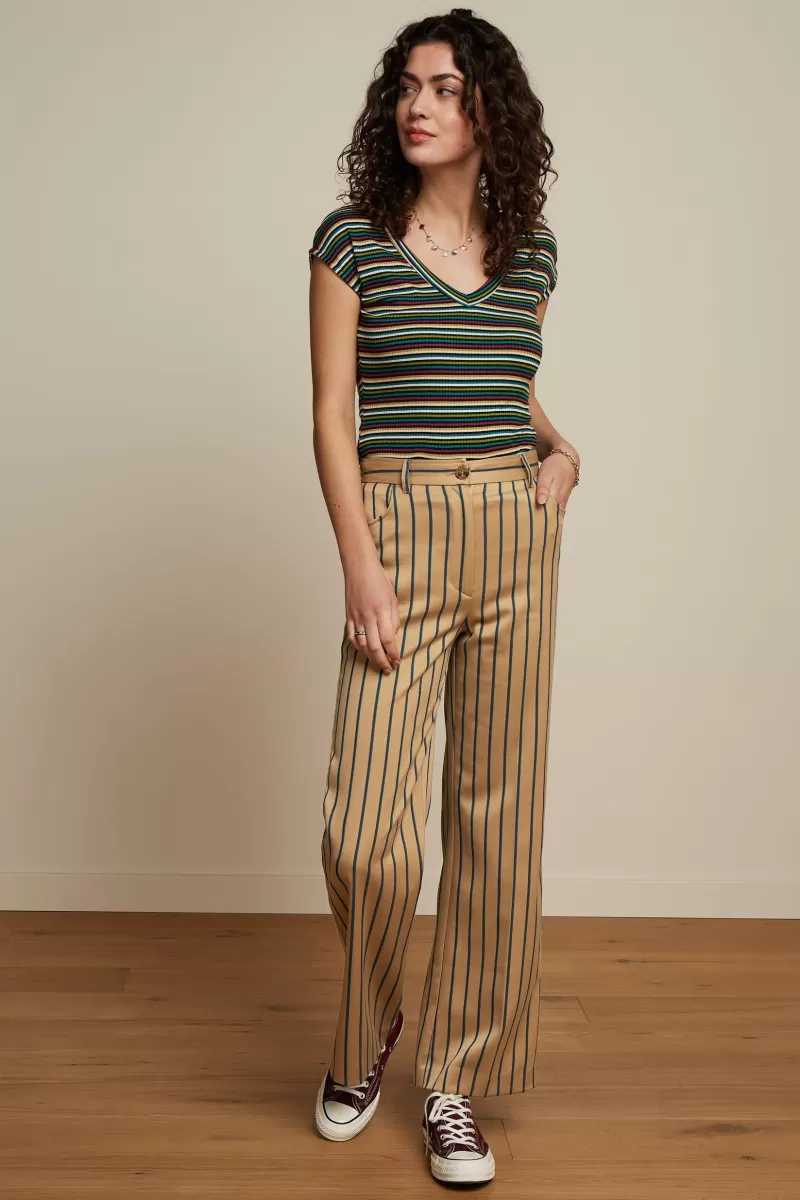 Vrouw King Louie Broeken-Marcie Pants Cubano Stripe