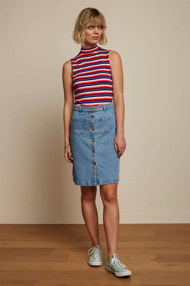 Vrouw King Louie Rokken-Mary Skirt Strata Denim