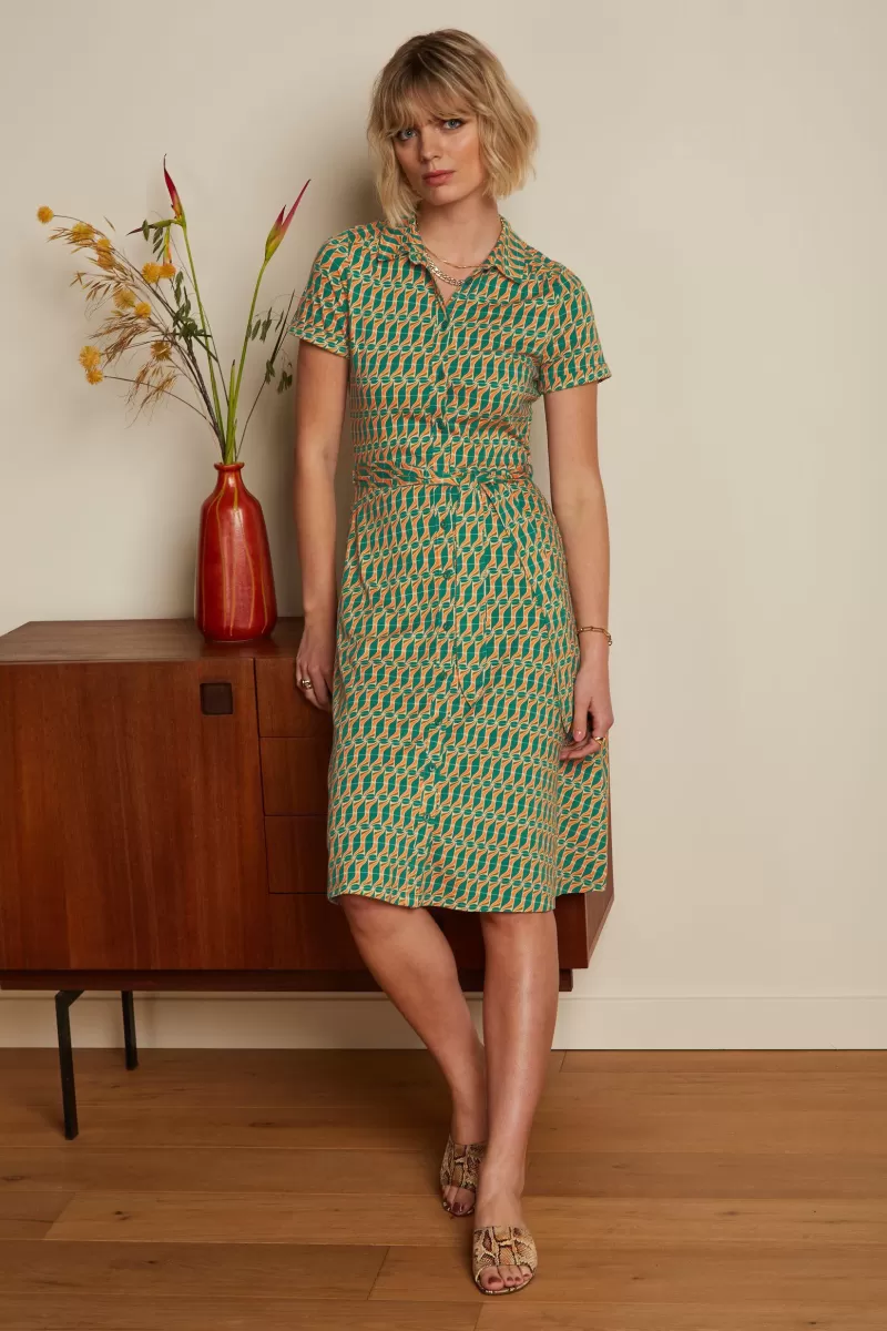 Vrouw King Louie Jurken-Olive Dress Chillo