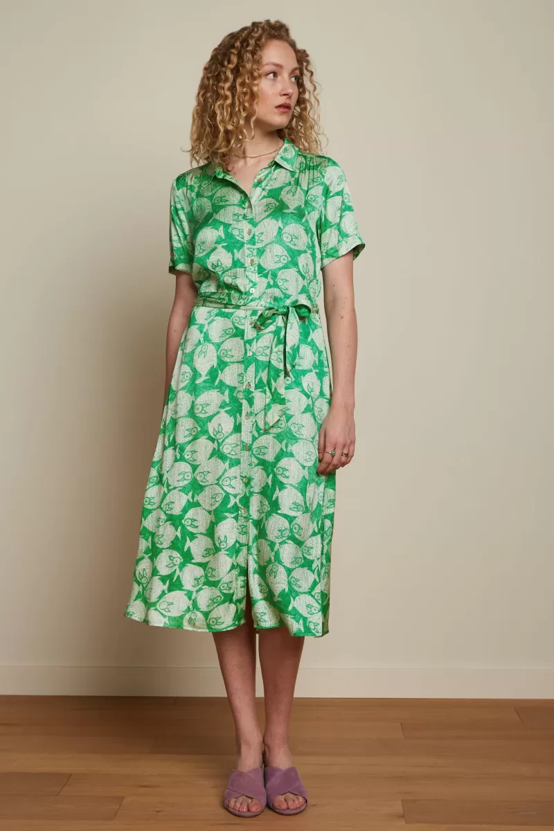 Vrouw King Louie Jurken-Olive Dress Luna