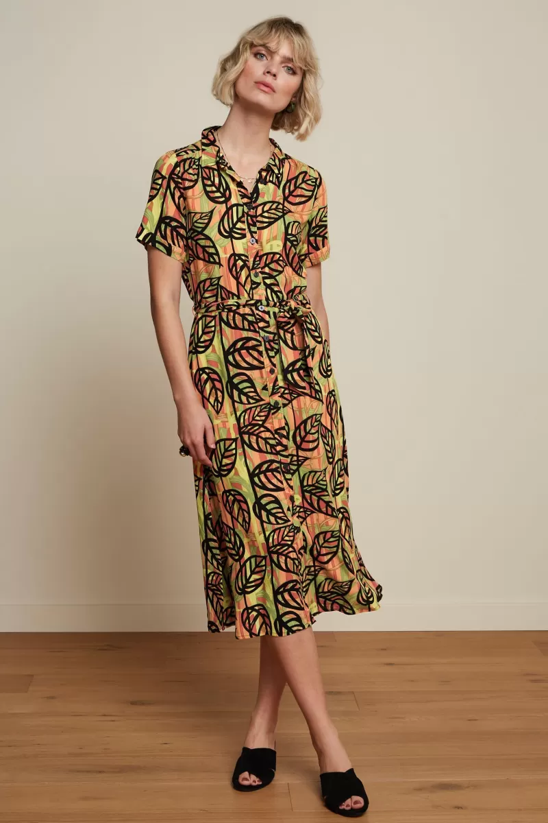 Vrouw King Louie Jurken-Olive Dress Parra