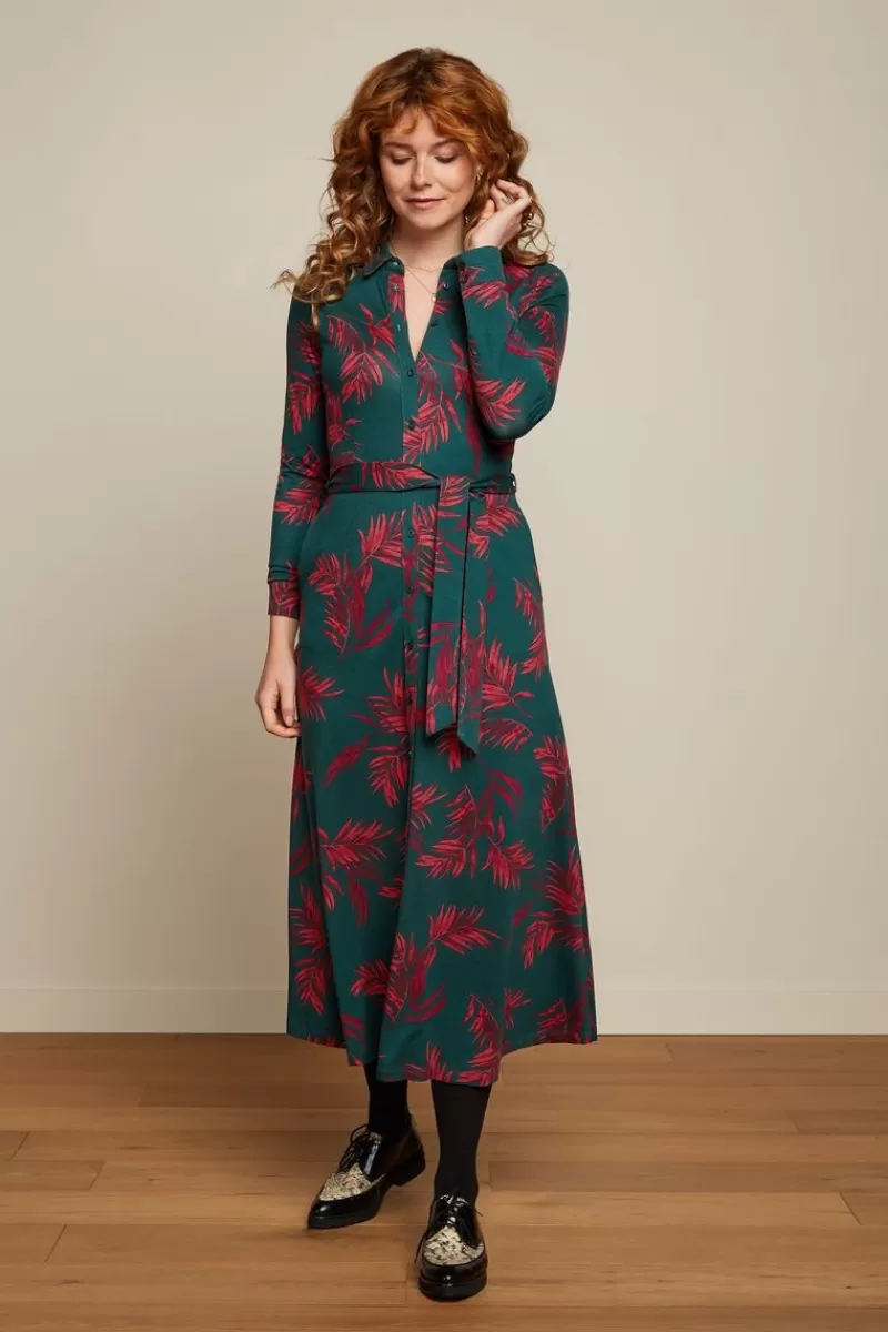 Vrouw King Louie Jurken-Olive Midi Dress Corridor