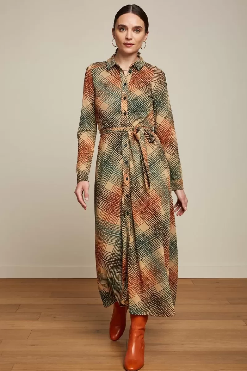 Vrouw King Louie Jurken-Olive Midi Dress Motion