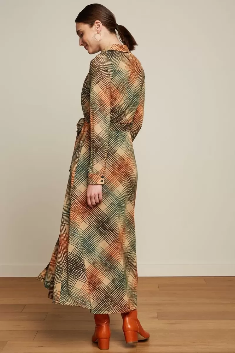 Vrouw King Louie Jurken-Olive Midi Dress Motion