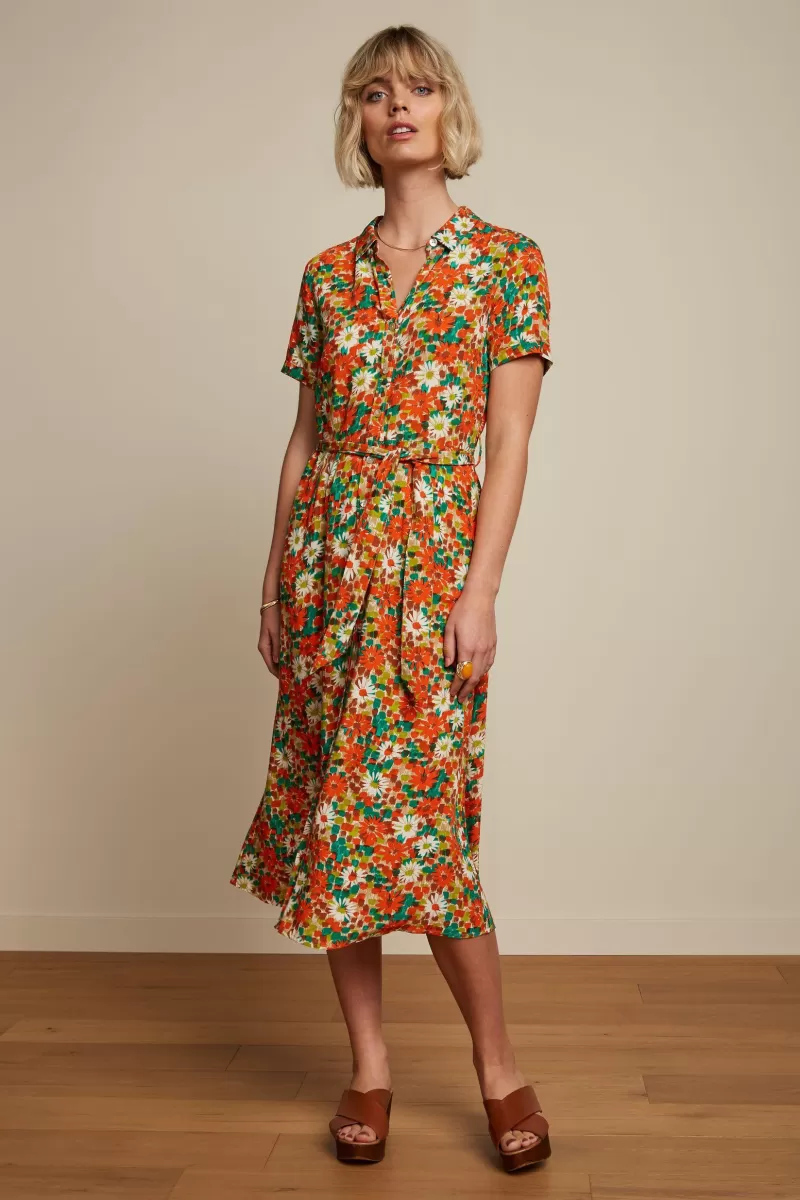 Vrouw King Louie Jurken-Rosie Midi Dress Keylime