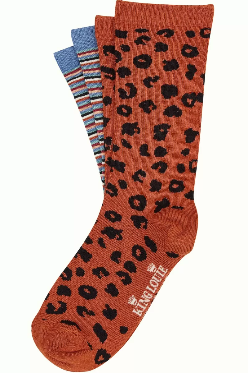 Vrouw King Louie Vintage Accessoires-Socks 2-Pack Brunelli Stripe