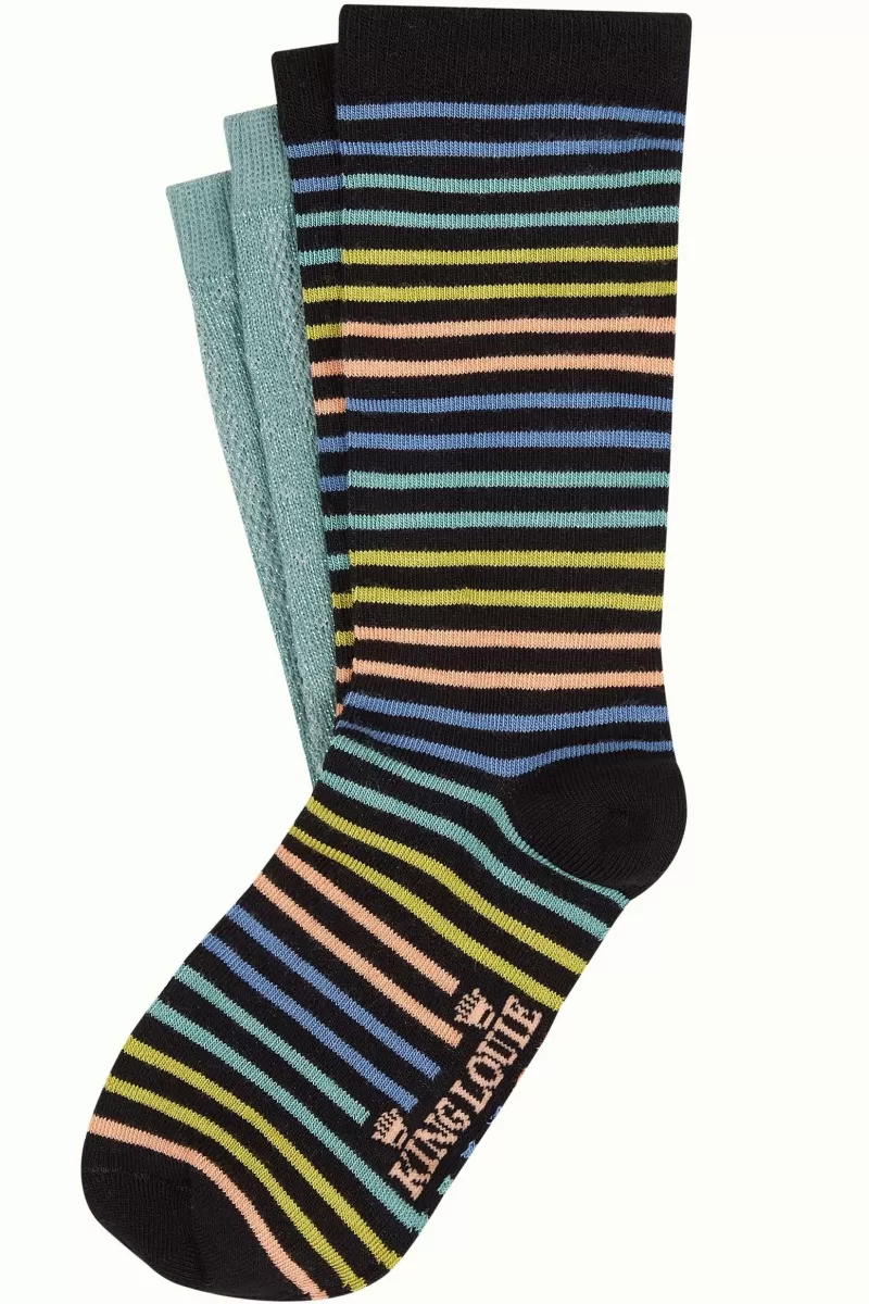 Vrouw King Louie Vintage Accessoires-Socks 2-Pack Mariani Stripe