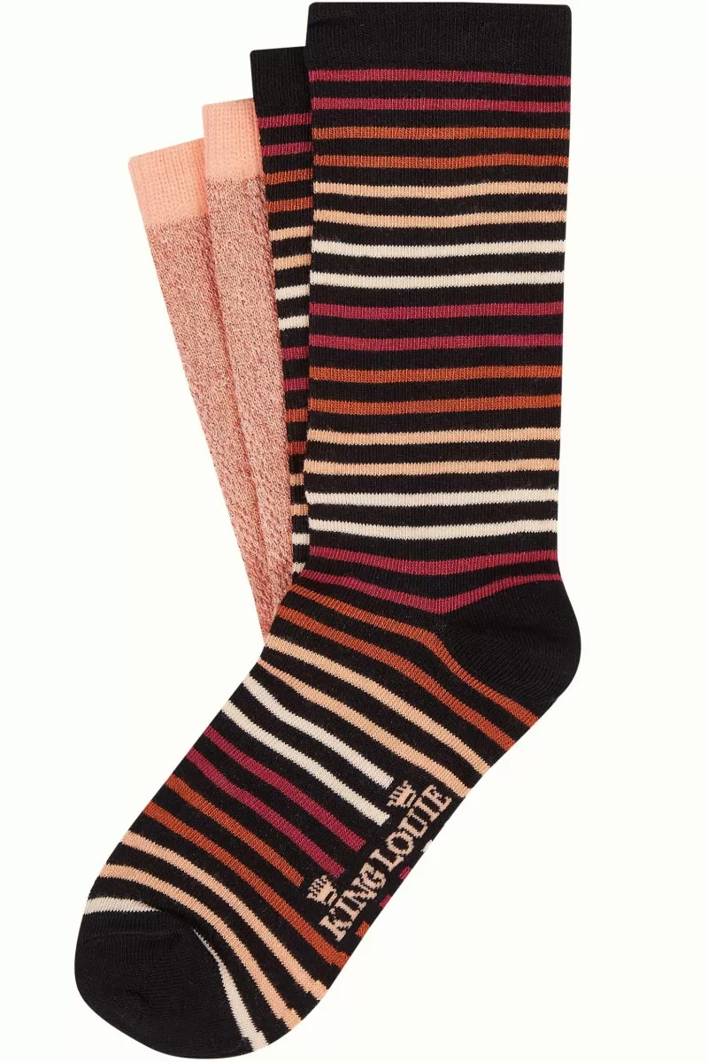 Vrouw King Louie Vintage Accessoires-Socks 2-Pack Mariani Stripe