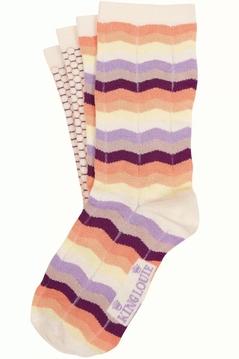 Vrouw King Louie Vintage Accessoires-Socks 2-Pack Sunset